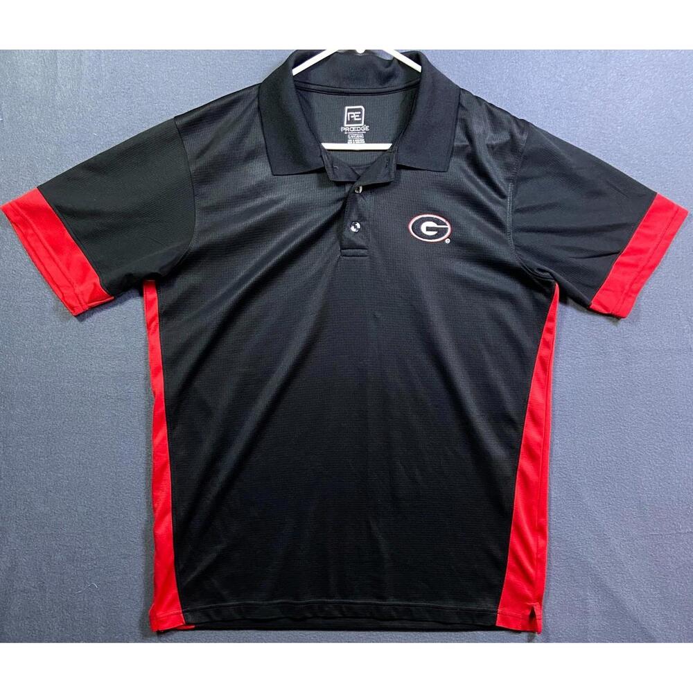 University Of Georgia Bulldogs Mens Proedge Red Golf Polo Size L Short Sleeve